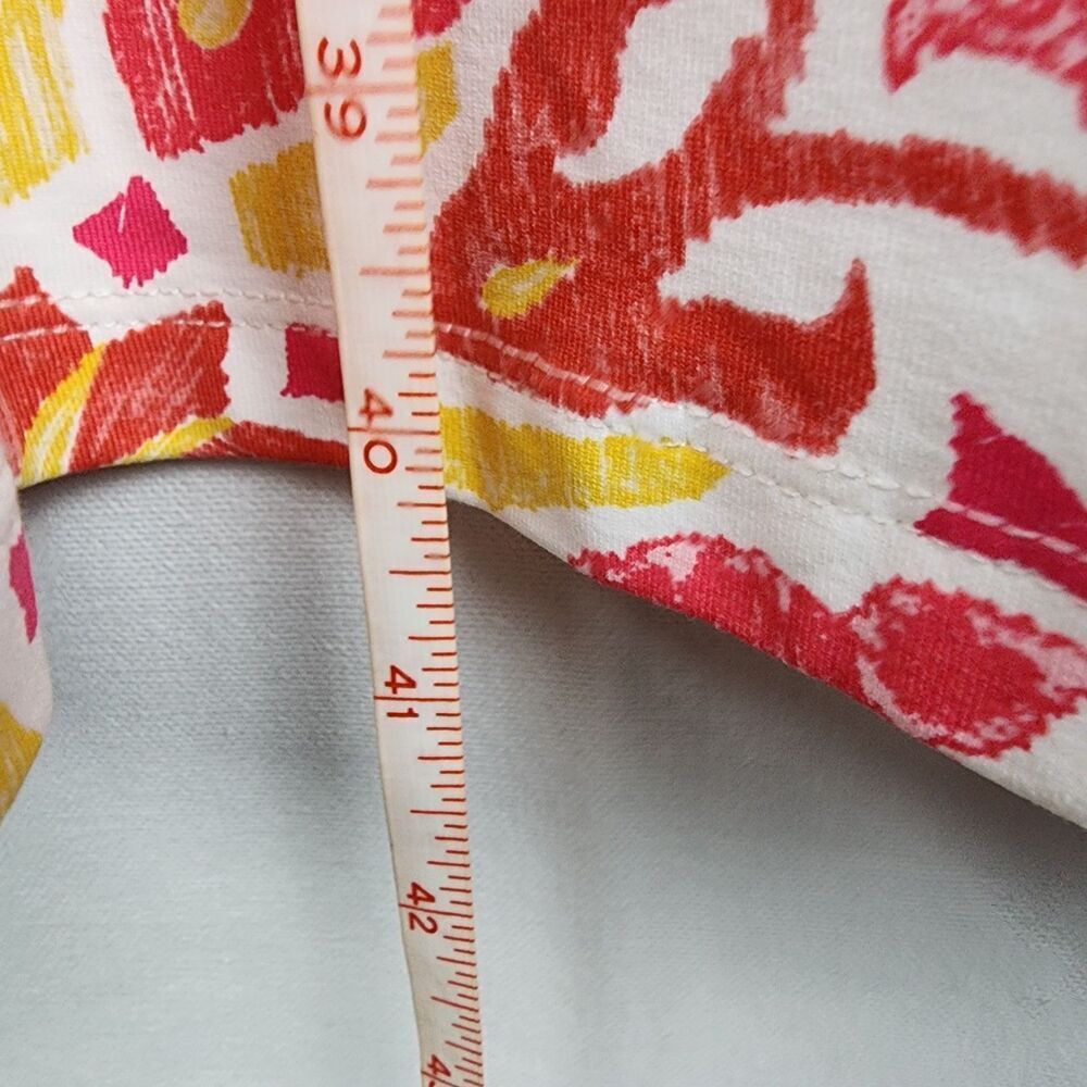 J McLaughlin Red and Yellow Summer Sun Dress w/Pockets Sleeveless Size Large - Picture 6 of 6